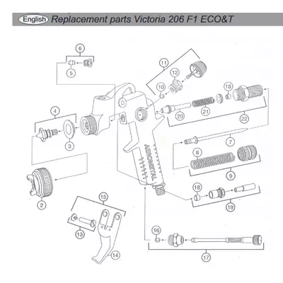 Pistolet lakierniczy Victoria 206 F1 RP 1,0 Aerometal
