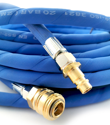 Wąż lakierniczy z końcówkami 10 m x 8 mm niebieski Aerometal