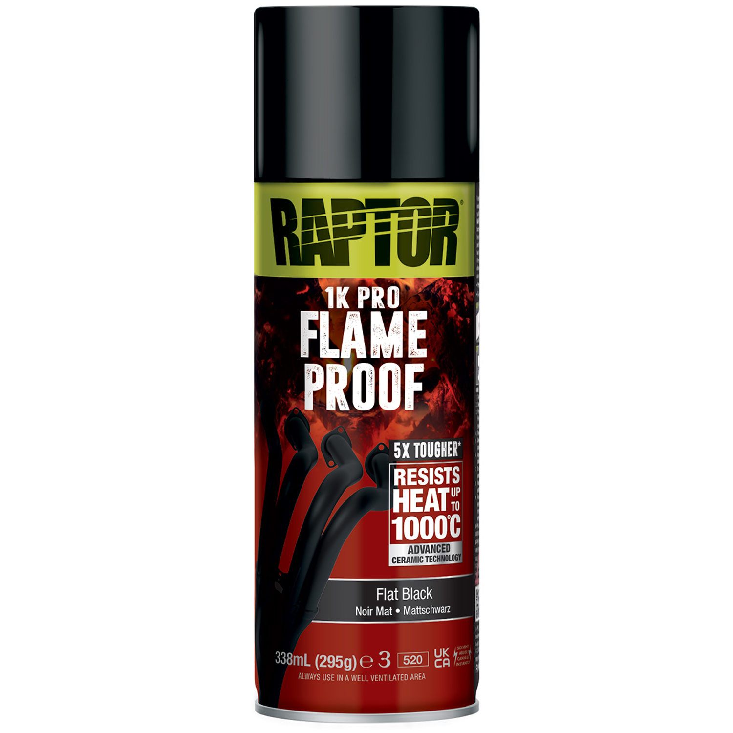 Farba ognioodporna 1000°C czarny mat Raptor U-POL RFLFB/AL